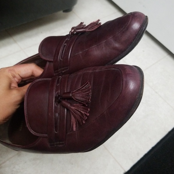 BALLY leather men's dress shoes loafers tassle - Picture 9 of 9